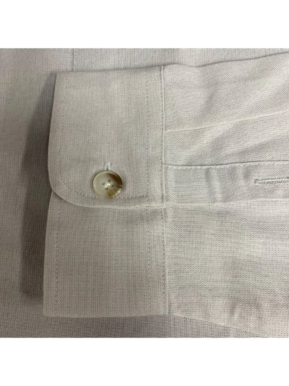 Coofandy Linen Blend Casual Button Down Shirt Cream Tan Sz XXL